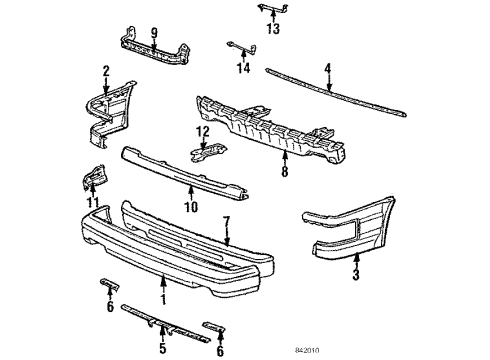 1987 Toyota Corolla Front Bumper Diagram 3 - Thumbnail