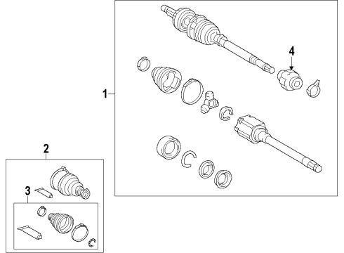 2017 Toyota Highlander Front Axle Shafts & Joints, Drive Axles Diagram