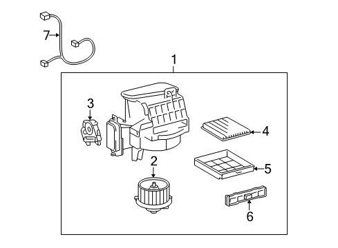 2006 Toyota Highlander Air Filter Diagram for 87139-48020-83