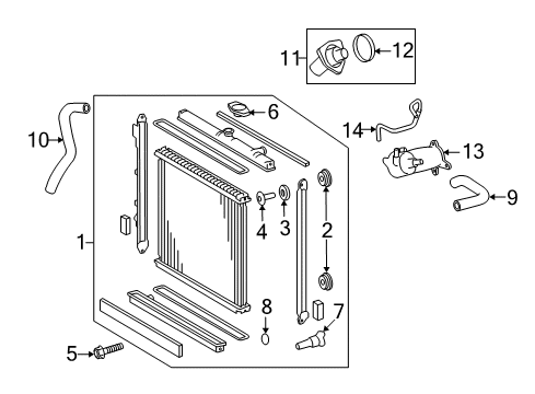 2017 Toyota Land Cruiser Radiator & Components Diagram