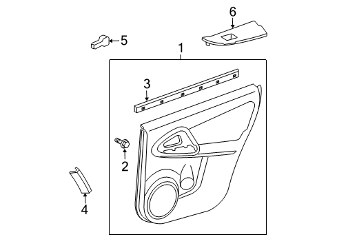 2010 Toyota RAV4 Interior Trim - Rear Door Diagram