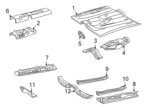 1997 Toyota Camry Pillars, Rocker & Floor - Floor & Rails Diagram