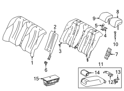 2022 Toyota Mirai Rear Seat Components Diagram