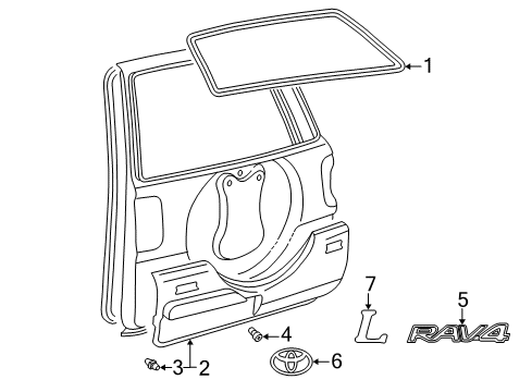 2000 Toyota RAV4 Exterior Trim - Back Door Diagram