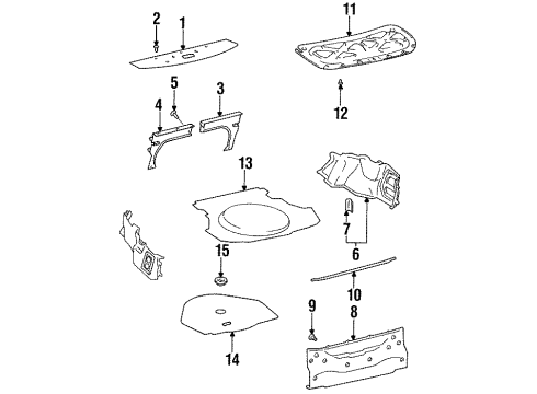 1998 Toyota Celica Partition Panel Clip Diagram for 90467-06016-C0