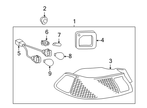 2000 Toyota Camry Lens & Housing, Passenger Side Diagram for 81551-AA030