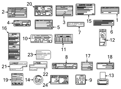 Label, Battery Caution Diagram for 28897-36010