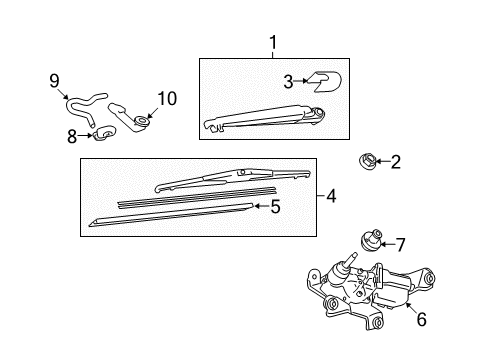 2012 Toyota Matrix Lift Gate - Wiper & Washer Components Diagram