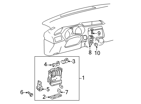 2011 Scion tC Relay Box, Center Diagram for 82755-12020