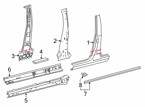 2015 Toyota RAV4 Center Pillar & Rocker Diagram