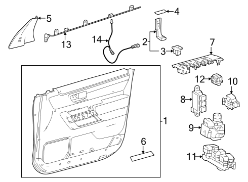 2024 Toyota Sequoia Interior Trim - Front Door Diagram