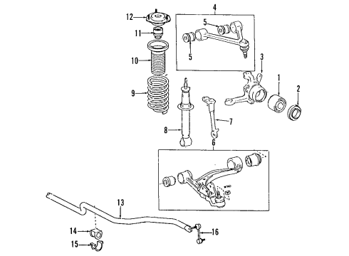 1994 Toyota Supra Stabilizer Bar, Front Diagram for 48811-24100