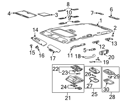 Lens, Room Lamp, Rear Driver Side Diagram for 81028-35010