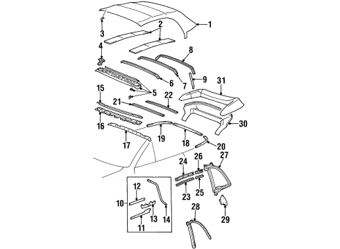 1997 Toyota Paseo Top Cover & Components Diagram