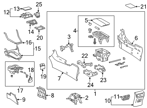 2021 Toyota RAV4 Console Assembly, Center Diagram for 58810-0R020-C0