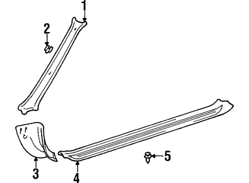 1997 Toyota Paseo Interior Trim - Pillars, Rocker & Floor Diagram 1 - Thumbnail