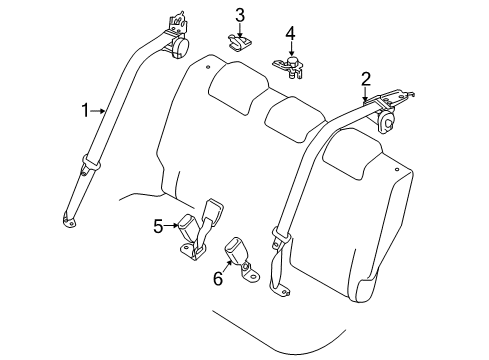 2016 Scion iA Rear Seat Belts Diagram