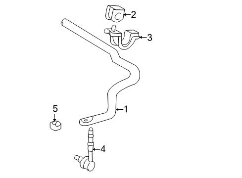 2005 Toyota Sequoia Stabilizer Bar & Components - Front Diagram 1 - Thumbnail