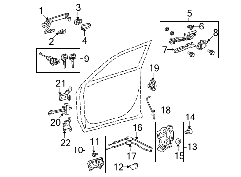 2012 Toyota Highlander Handle, Outside, Dark Blue, Front Diagram for 69210-07010-J5