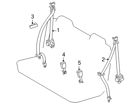 2010 Toyota RAV4 Third Row Seat Belts Diagram