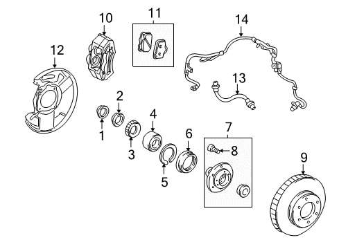 2005 Toyota Sequoia Front Brakes Diagram 1 - Thumbnail