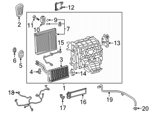 2023 Toyota RAV4 Prime A/C Evaporator & Heater Components Diagram