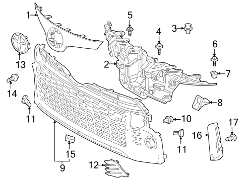 2023 Toyota GR Corolla Grille & Components Diagram