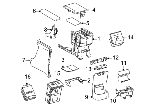 2023 Toyota Sienna Center Console Diagram 2 - Thumbnail