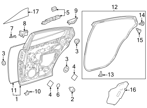 2023 Toyota Prius AWD-e Door & Components Diagram