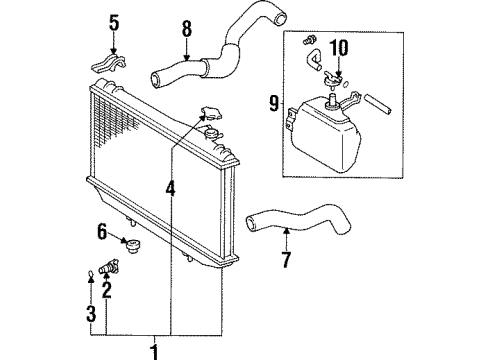 1997 Toyota Supra Radiator & Components Diagram