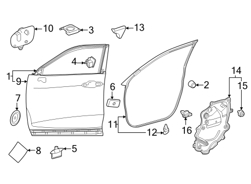 2024 Toyota Grand Highlander Door & Components Diagram 1 - Thumbnail