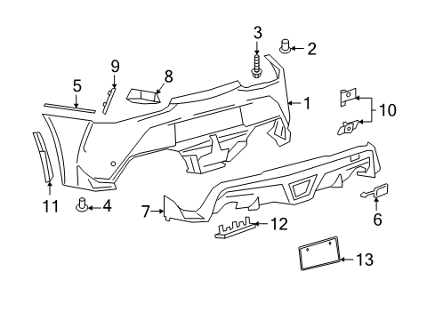 2022 Toyota GR Supra Bumper & Components - Rear Diagram 1 - Thumbnail