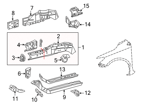 2012 Toyota Corolla Structural Components & Rails Diagram 3 - Thumbnail