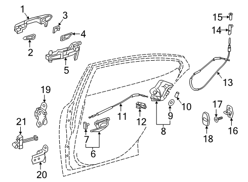 Hinge Assembly, Rear Door, Lower Passenger Side Diagram for 68770-33050