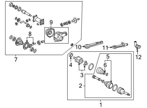 2013 Toyota FJ Cruiser Carrier & Front Axles Diagram