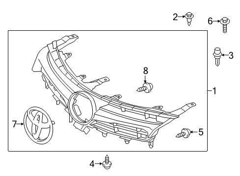 2016 Toyota Camry Grille & Components Diagram 1 - Thumbnail