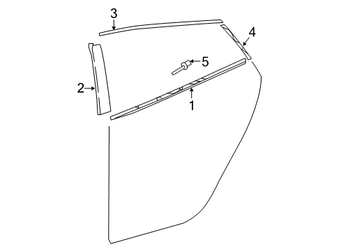 2021 Toyota Prius AWD-e Exterior Trim - Rear Door Diagram