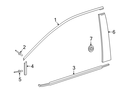 2020 Toyota Corolla Exterior Trim - Front Door Diagram 1 - Thumbnail