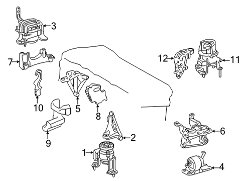 Bracket Sub-Assembly, Engine Mounting, Rear Diagram for 12303-25010