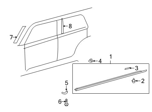 2015 Scion xB Exterior Trim - Pillars, Rocker & Floor Diagram
