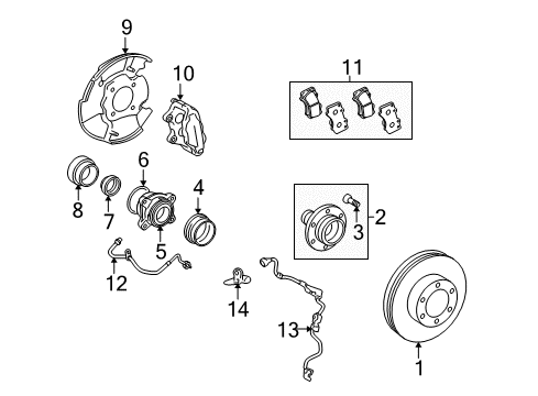 2012 Toyota Tacoma Front Brakes Diagram 2 - Thumbnail