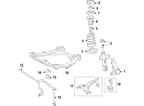 2021 Toyota Camry Stabilizer Bar Bracket, Front Diagram for 48824-06040
