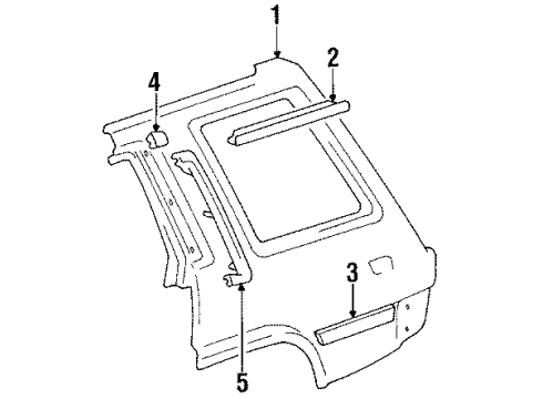 1985 Toyota Tercel Quarter Panel & Components Diagram 1 - Thumbnail