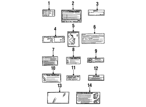 1992 Toyota Land Cruiser Information Labels Diagram