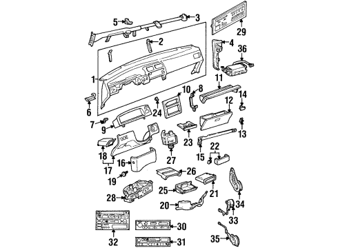 1994 Toyota T100 Instrument Panel Diagram