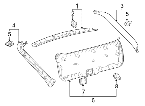 2023 Toyota Prius AWD-e Interior Trim - Lift Gate Diagram