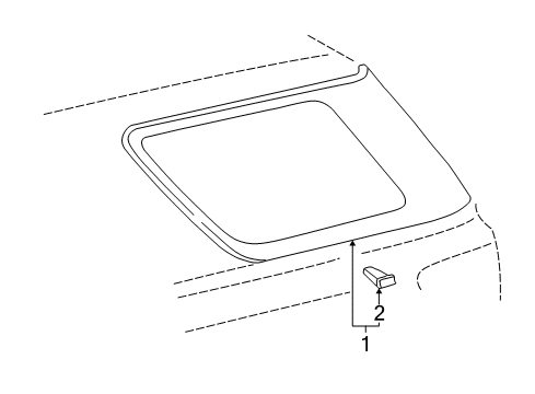2005 Toyota Sequoia Quarter Panel - Glass & Hardware Diagram