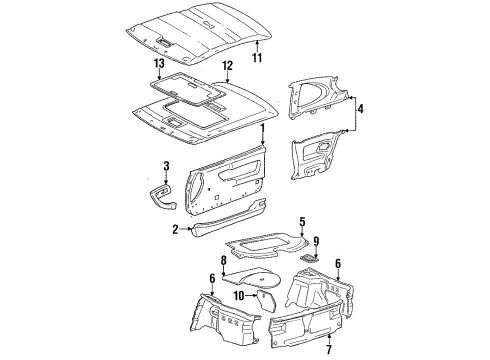 1991 Toyota Celica Interior Trim Diagram 2 - Thumbnail