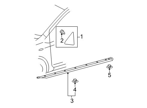 2012 Toyota Yaris Exterior Trim - Pillars, Rocker & Floor Diagram 5 - Thumbnail