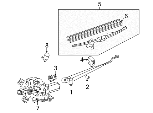 2005 Toyota Sequoia Lift Gate - Wiper & Washer Components Diagram